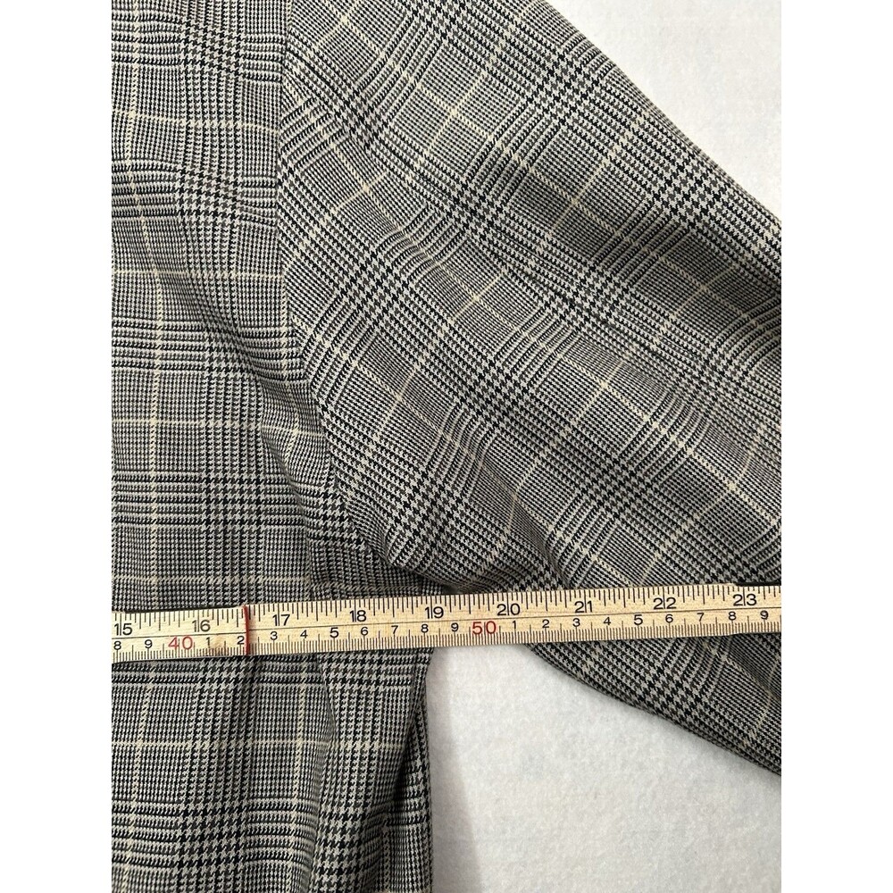 Zara Man Large Gray Black Glen Check Bomber Jacket 100% Cotton Harrington Plaid - Picture 5 of 8